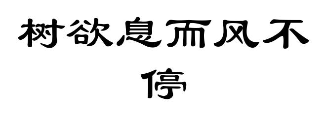 树欲息而风不停