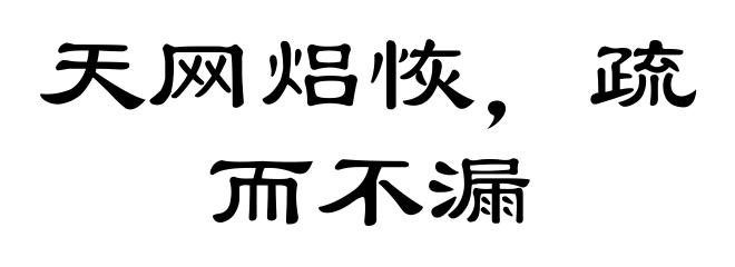 天网焒恢，疏而不漏