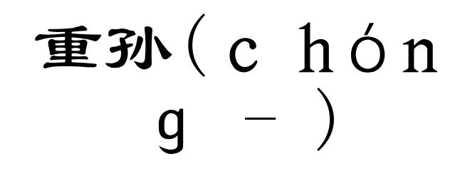 重孙(ｃｈóｎｇ-)