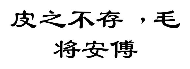 皮之不存﹐毛将安傅