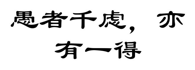 愚者千虑，亦有一得