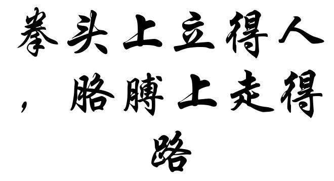 拳头上立得人,胳膊上走得路
