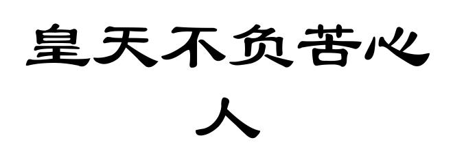 皇天不负苦心人