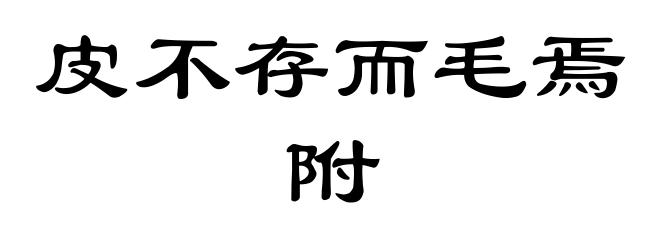 皮不存而毛焉附