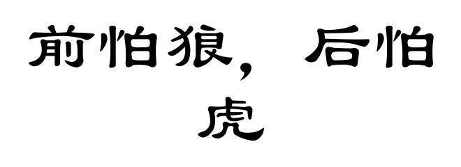 前怕狼,后怕虎