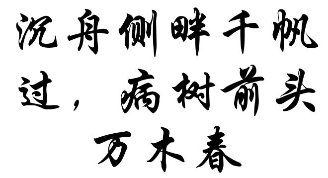 沉舟侧畔千帆过,病树前头万木春