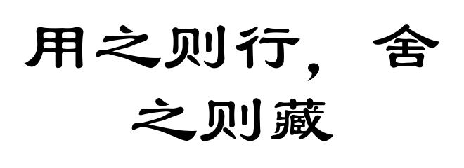 用之则行，舍之则藏