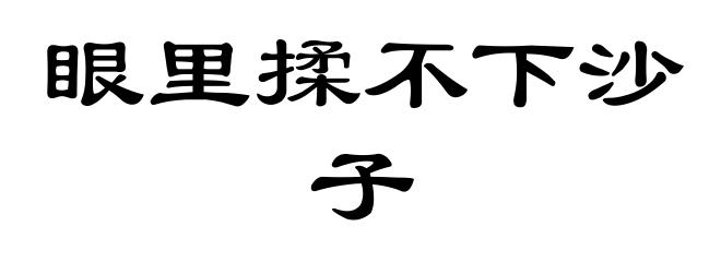 眼里揉不下沙子