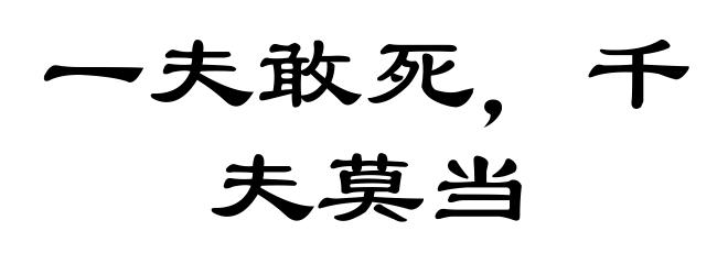 一夫敢死，千夫莫当