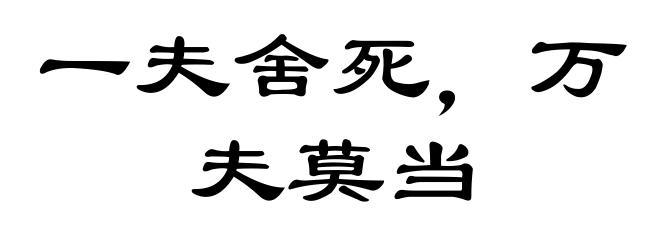 一夫舍死，万夫莫当