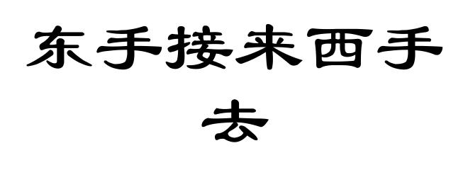 东手接来西手去