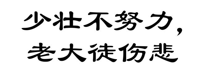 少壮不努力,老大徒伤悲