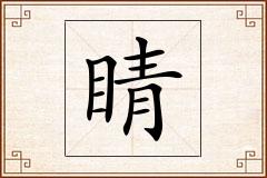 睛怎么写