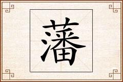 藩怎么写